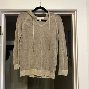 MICHAEL Michael Kors Tan V-Neck Hooded Sweater